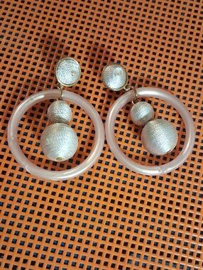 Elegant  Earrings with Satin Bead Accents